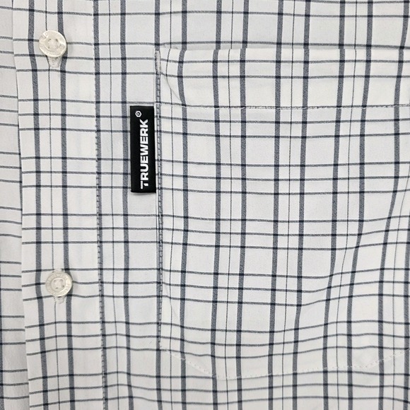 Truewerk Shirt Men Small Button Up Plaid Tech EDO Workwear Polyester Lightweight - Picture 6 of 8